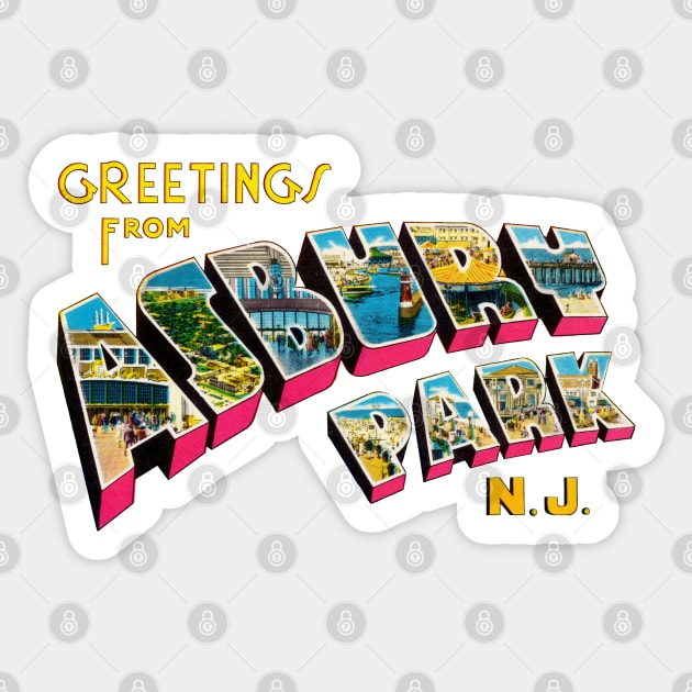 Greetings from Asbury Park New Jersey Sticker by reapolo